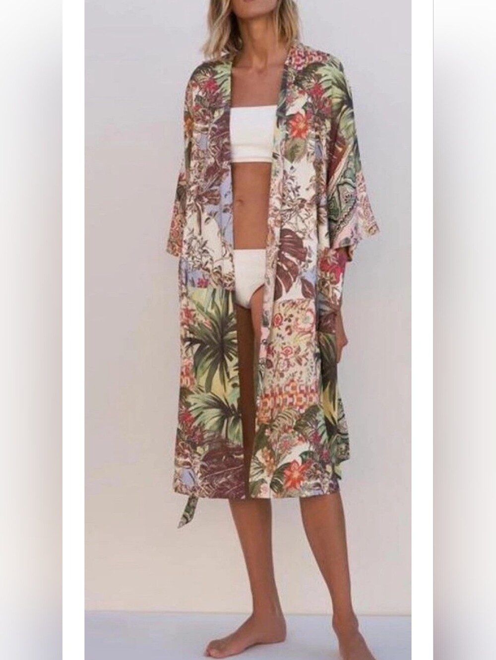 ZARA Small Tropical Print Kimono